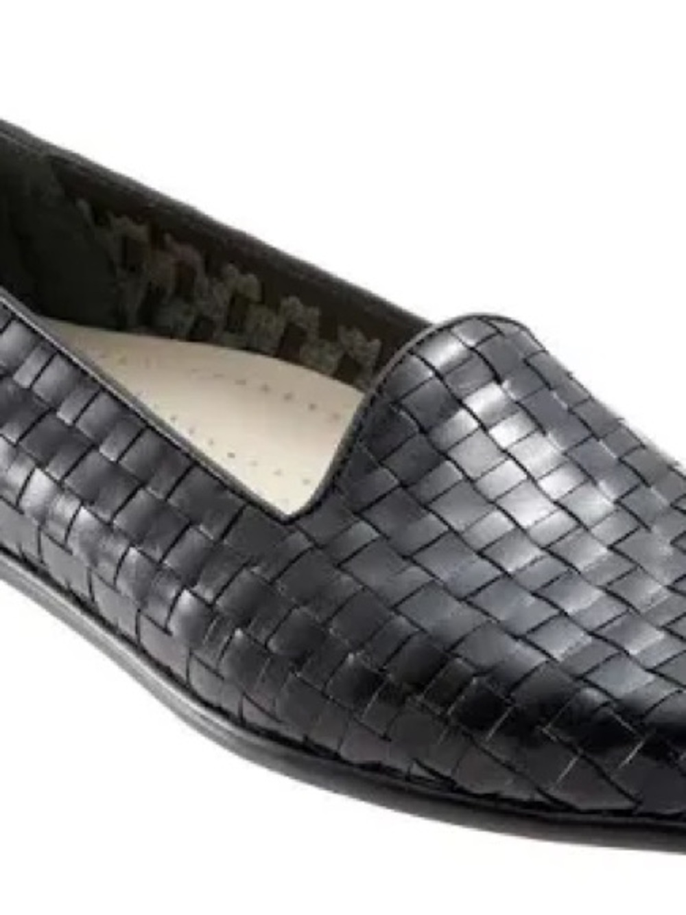 Trotters Black Woven Leather Slip-On Loafer